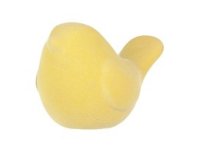 Ptáček keramický semišový povrch žlutý 7x12cm